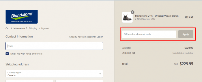 How to use Blundstone coupon code