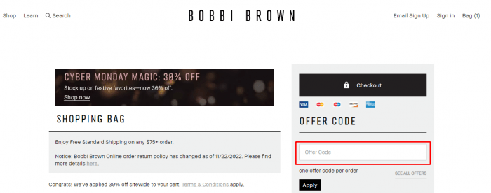 How to use Bobbi Brown Canada coupon code