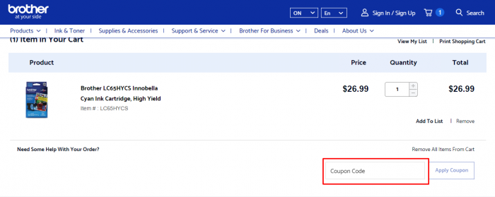 How to use Brother Canada coupon code