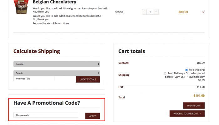 How to use Canada’s Gift Baskets coupon code