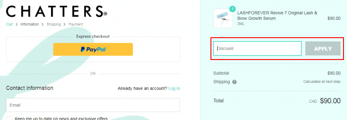 How to use Chatters coupon code