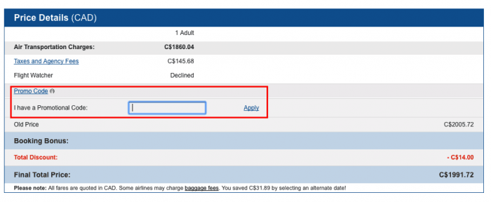 How to use CheapOair Canada coupon code