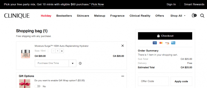 How to use Clinique Canada coupon code
