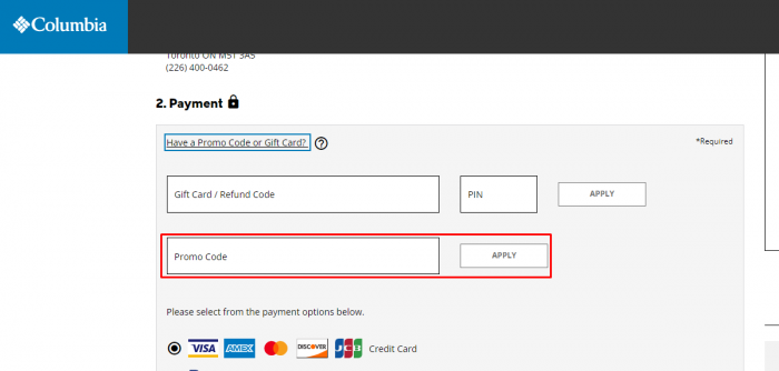 How to use Columbia Canada coupon code