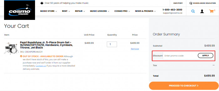 How to use Cosmo Music coupon code