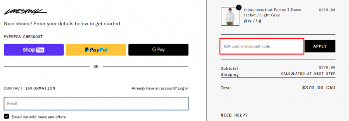 How to use Deadstock.ca coupon code