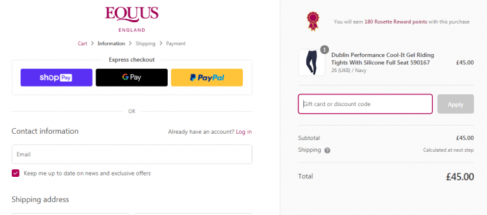 How to use EQUUS coupon code