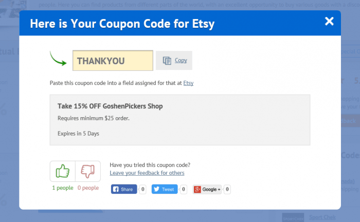Etsy coupon codes canada 2015