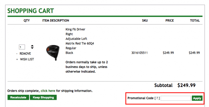 golf town pre owned promo code