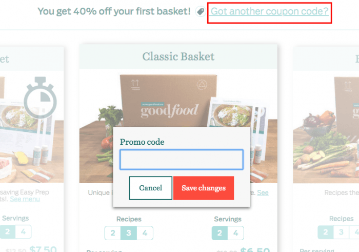 How to use GoodFood coupon code