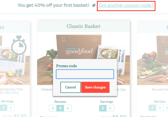 How to use Goodfood coupon code