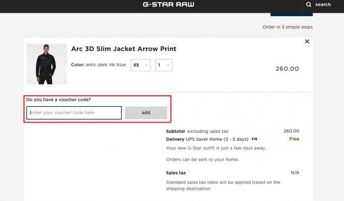 g star raw coupon code