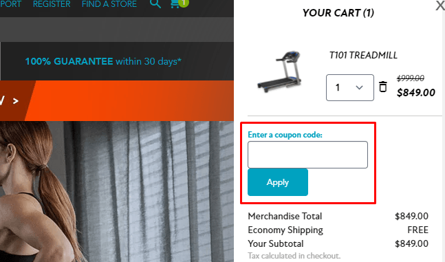How to use Horizon Fitness Canada coupon code