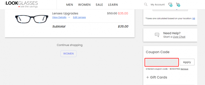 How to use iLookGlasses coupon code