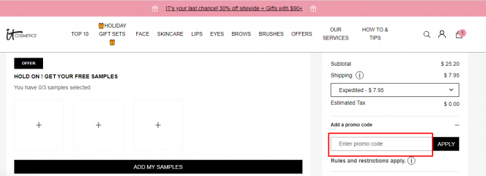 How to use It Cosmetics Canada coupon code