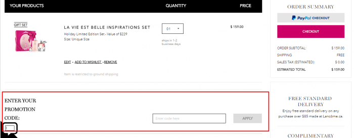 How to use Lancome Canada coupon code