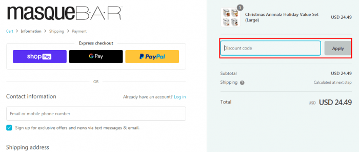 How to use Masque Bar coupon code