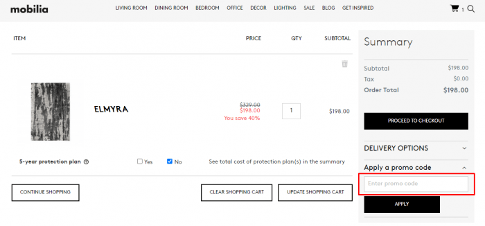 How to use Mobilia coupon code