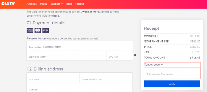 How to use Ownr coupon code