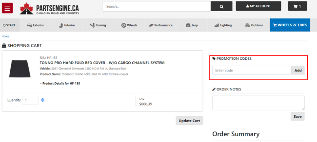 How to use PartsEngine.ca coupon code