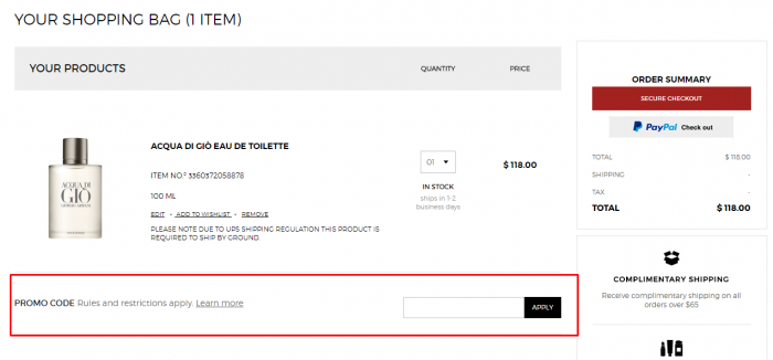 giorgio armani beauty discount code
