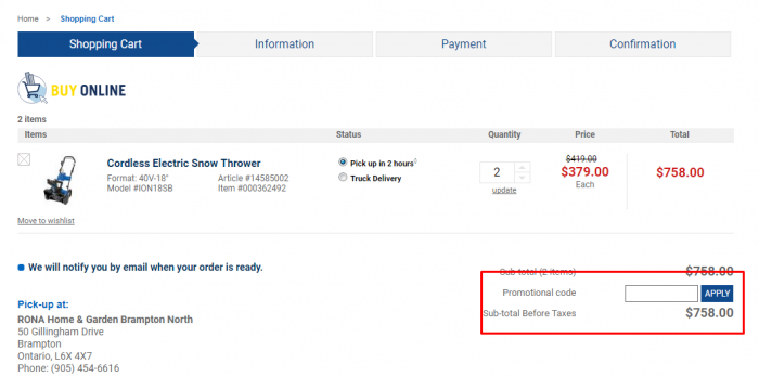 How to use Rona coupon code