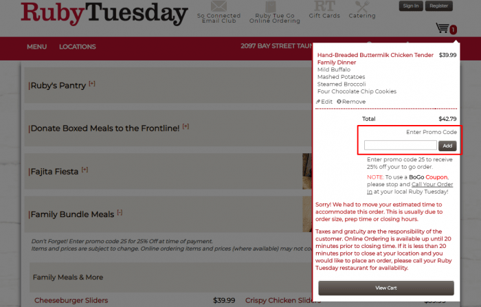 How to use a coupon on Ruby Tuesday