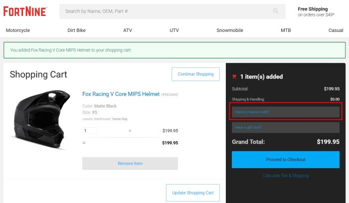 How to use FortNine promo code How to use FortNine coupon code