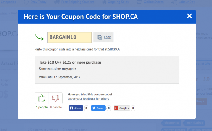 How to use SHOP.CA coupon code