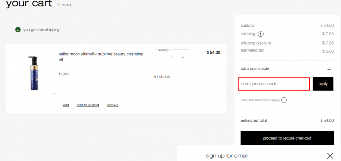 How to use Shu Uemura Canada coupon code