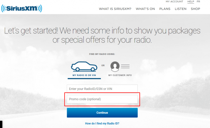 How to use SiriusXM Canada coupon code