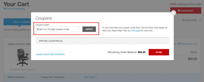 How to use Staples Canada coupon code