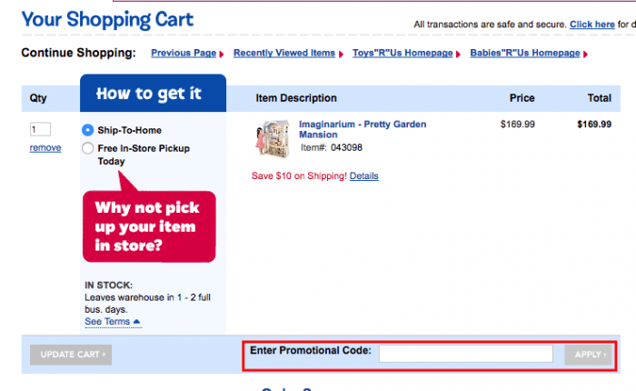 How to use Toys R Us Canada coupon code
