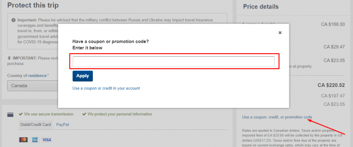 How to use Travelocity Canada coupon code