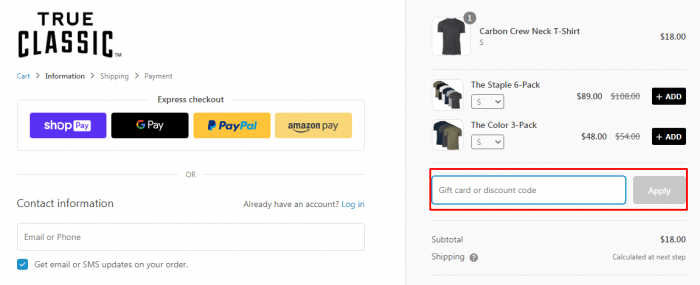 true classic tees promo code