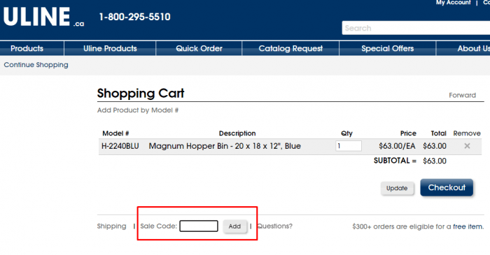 How to use Uline coupon code