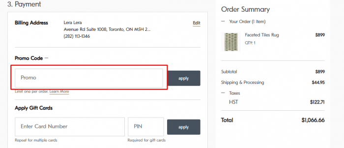 How to use West Elm Canada coupon code