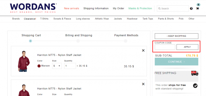 How to use Wordans Canada coupon code